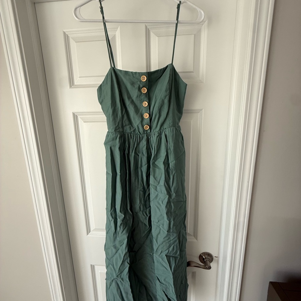 Pink Lily Teal Button-Front Dress